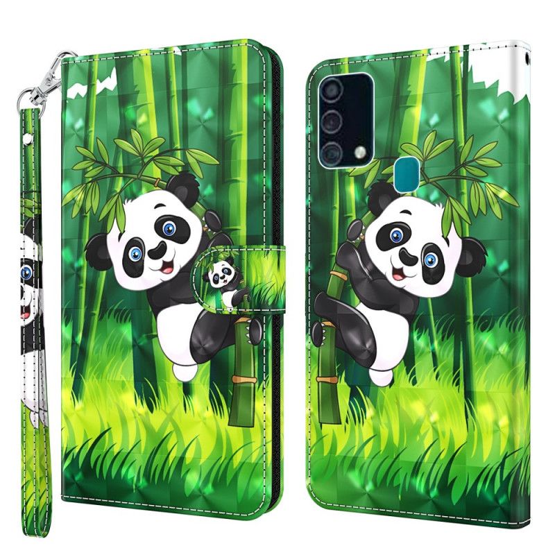 Bescherming Hoesje Samsung Galaxy A32 5G Telefoonhoesje Lichtvlek Panda En Bamboe