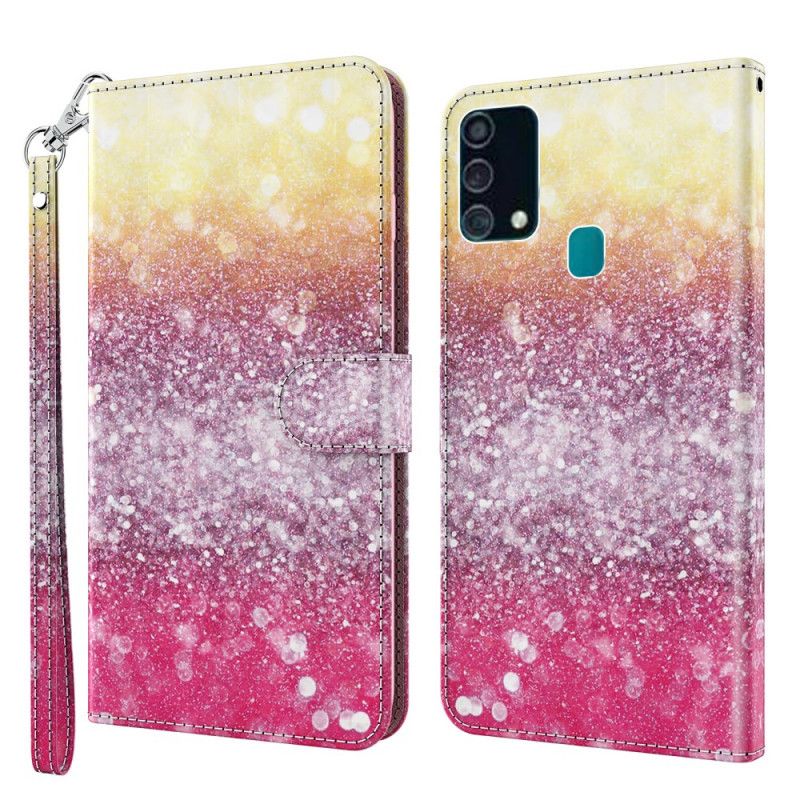 Cover Folio-hoesje Samsung Galaxy A32 5G Telefoonhoesje Lichtvlek Magenta Glitter