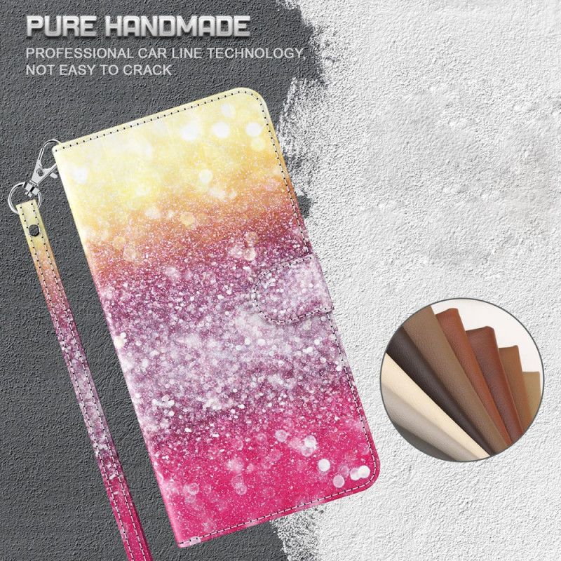 Cover Folio-hoesje Samsung Galaxy A32 5G Telefoonhoesje Lichtvlek Magenta Glitter