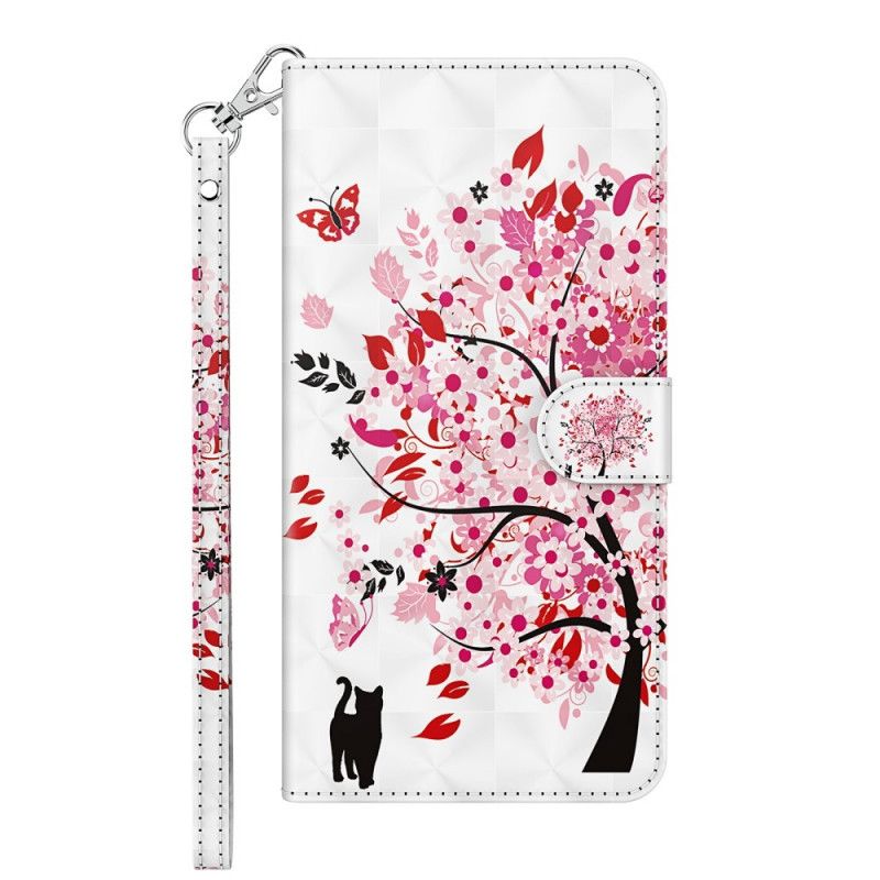 Cover Folio-hoesje Samsung Galaxy A32 5G Telefoonhoesje Lichtvlek Roze Boom