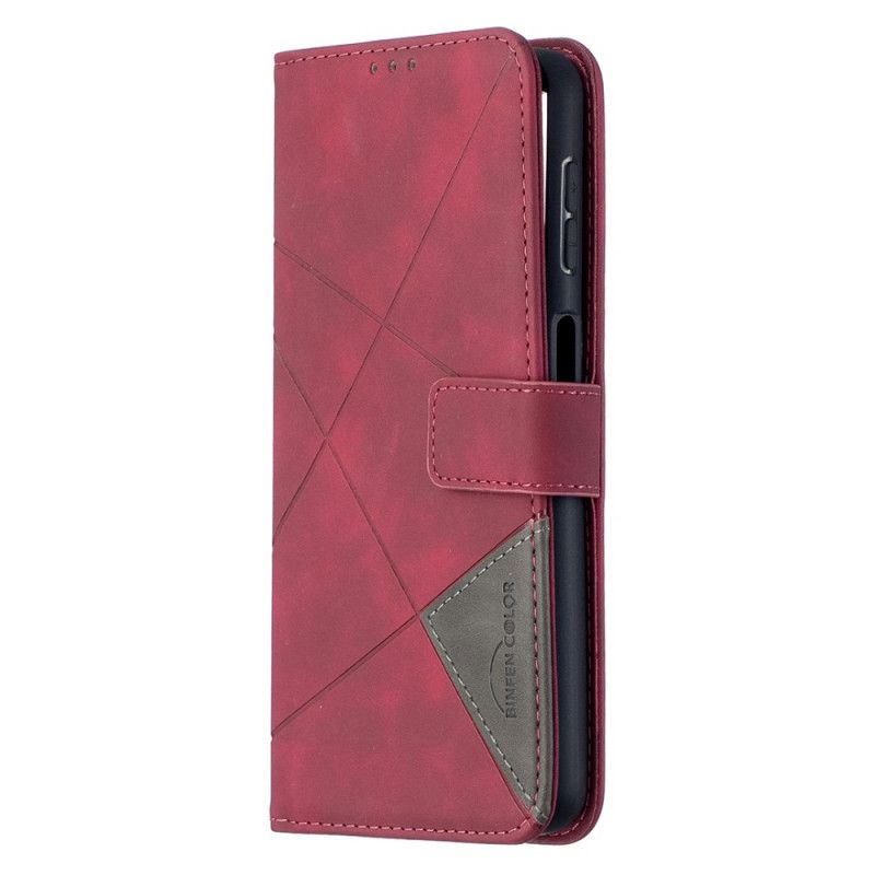 Flip Case Leren Samsung Galaxy A32 5G Grijs Zwart Kunstenaarsstijl