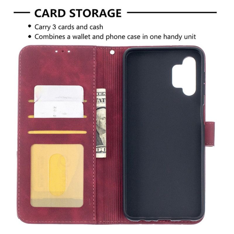 Flip Case Leren Samsung Galaxy A32 5G Grijs Zwart Kunstenaarsstijl