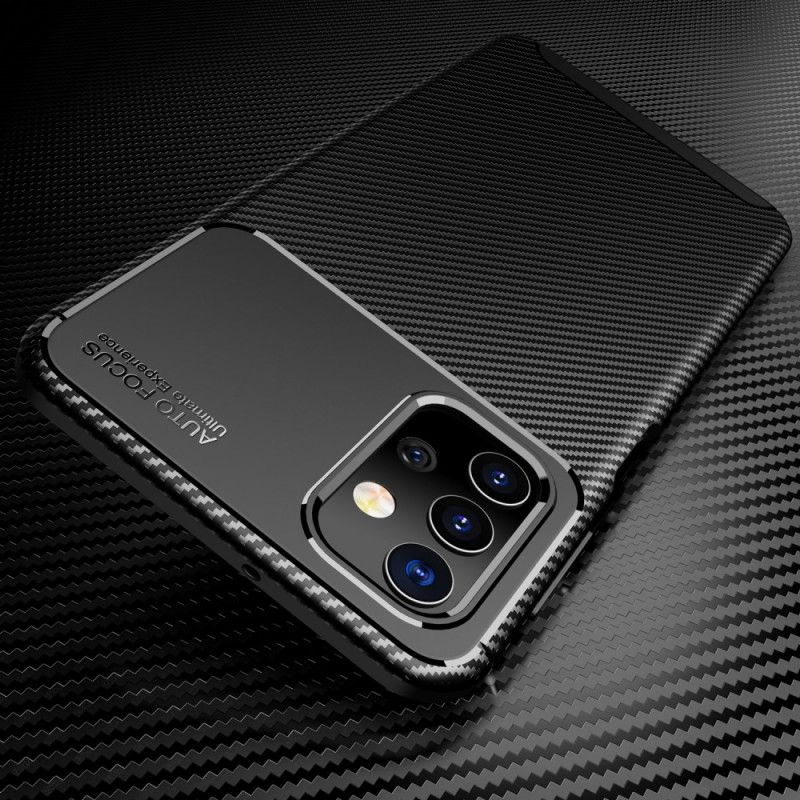 Hoesje voor Samsung Galaxy A32 5G Donkerblauw Zwart Flexibele Koolstofvezeltextuur