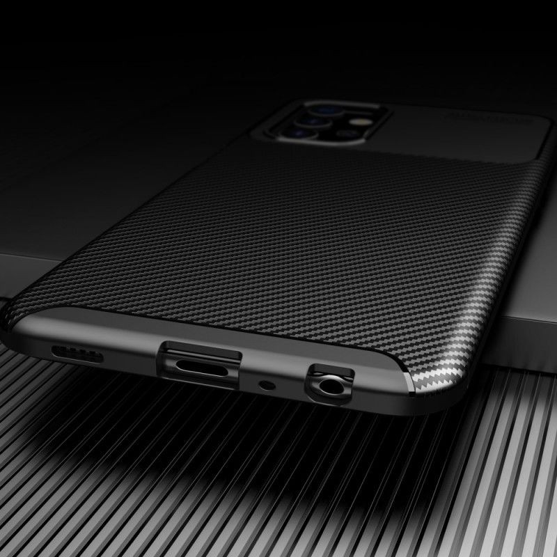 Hoesje voor Samsung Galaxy A32 5G Donkerblauw Zwart Flexibele Koolstofvezeltextuur