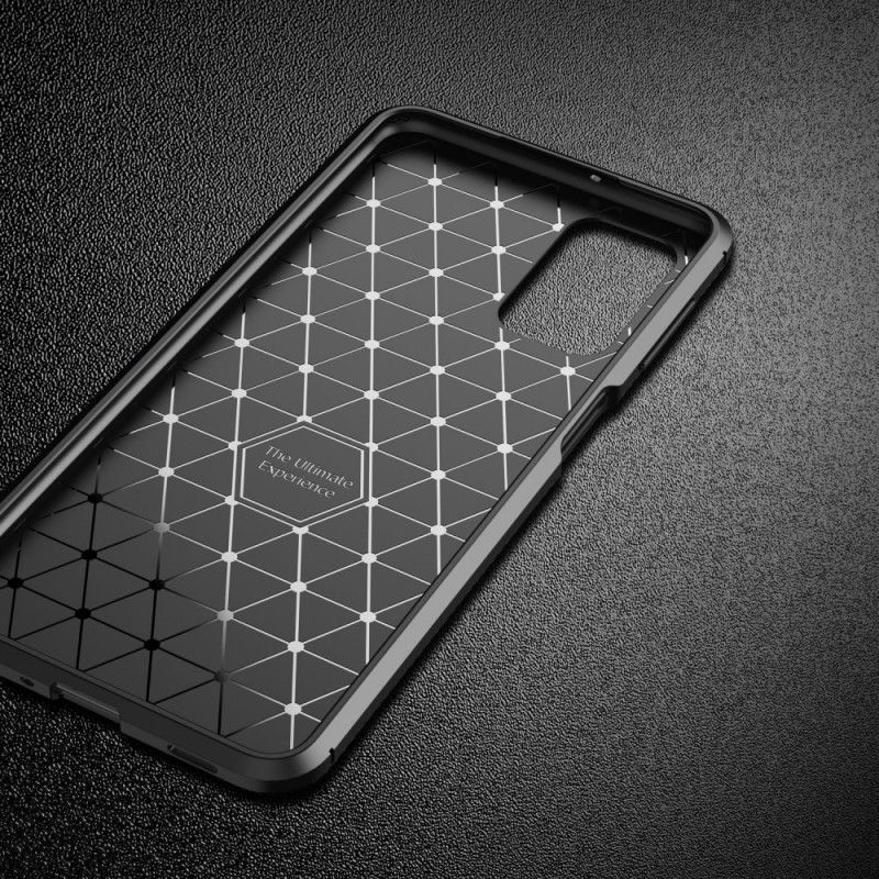 Hoesje voor Samsung Galaxy A32 5G Donkerblauw Zwart Flexibele Koolstofvezeltextuur