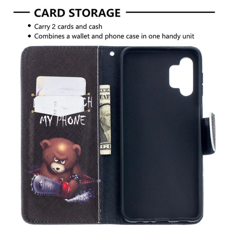 Leren Hoesje Samsung Galaxy A32 5G Gevaarlijke Beer