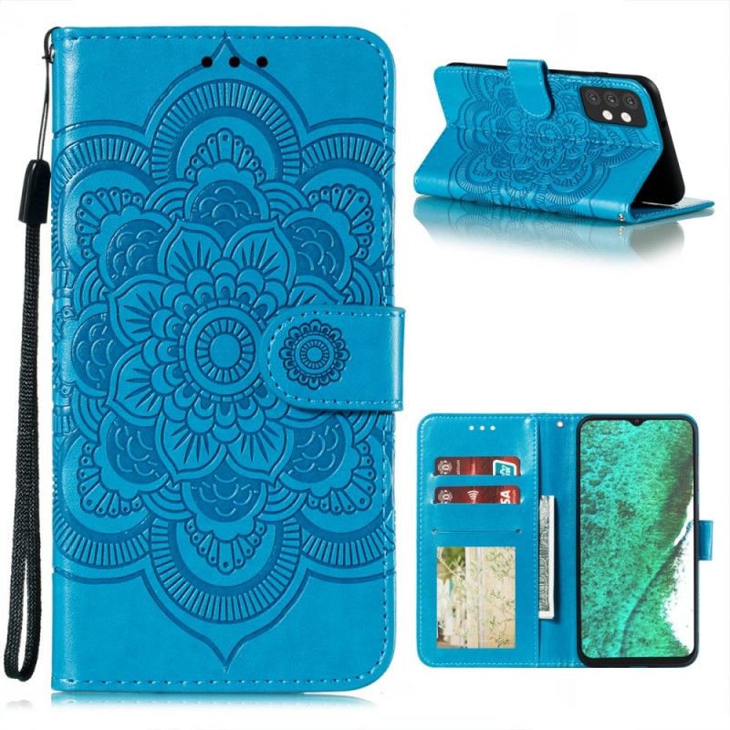 Leren Hoesje Samsung Galaxy A32 5G Grijs Zwart Hele Mandala