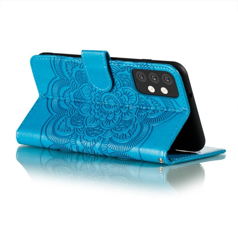 Leren Hoesje Samsung Galaxy A32 5G Grijs Zwart Hele Mandala