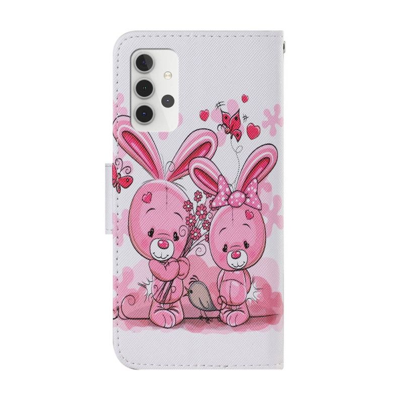 Leren Hoesje Samsung Galaxy A32 5G Konijnen