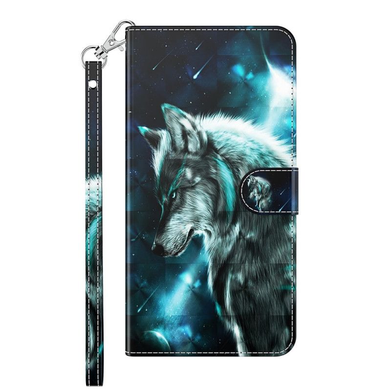 Leren Hoesje Samsung Galaxy A32 5G Majestueuze Lichtvlek Van Wolf