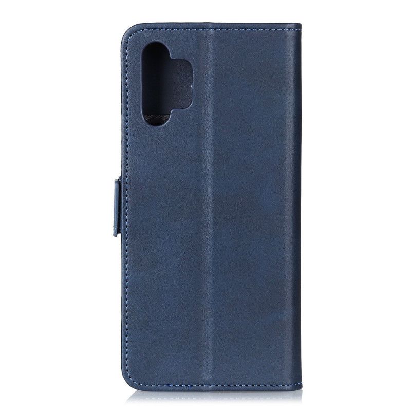 Leren Hoesje Samsung Galaxy A32 5G Rood Zwart Dubbele Klep