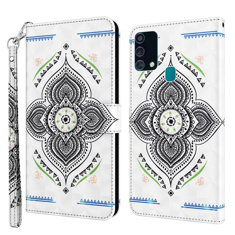 Leren Hoesje voor Samsung Galaxy A32 5G Lichtvlekjes Mandala Met Riempje