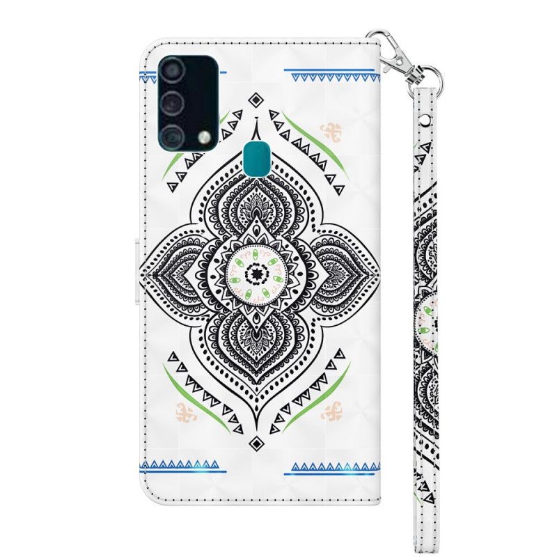 Leren Hoesje voor Samsung Galaxy A32 5G Lichtvlekjes Mandala Met Riempje