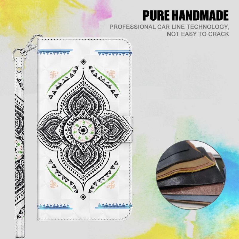 Leren Hoesje voor Samsung Galaxy A32 5G Lichtvlekjes Mandala Met Riempje
