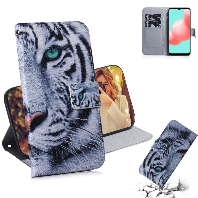 Leren Hoesje voor Samsung Galaxy A32 5G Tijgergezicht