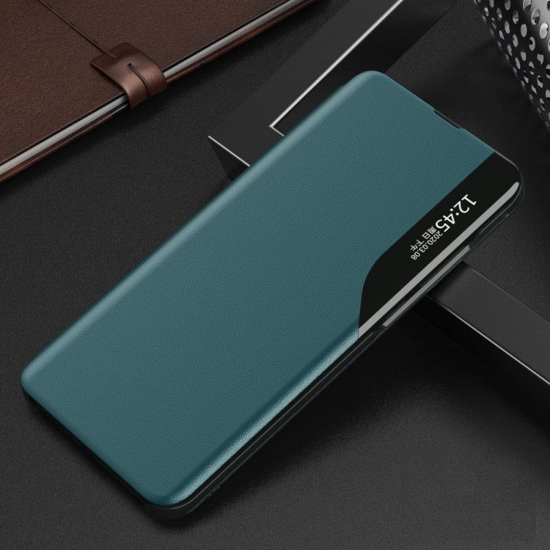 Zichtomslag Samsung Galaxy A32 5G Rood Zwart Kunstleer Met Textuur