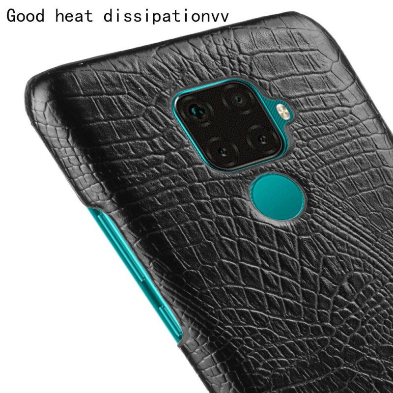 Case Hoesje Huawei Mate 30 Lite Rood Zwart Telefoonhoesje Krokodillenhuidstijl