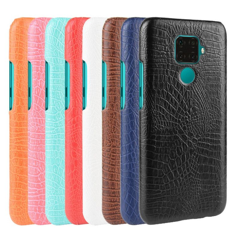 Case Hoesje Huawei Mate 30 Lite Rood Zwart Telefoonhoesje Krokodillenhuidstijl