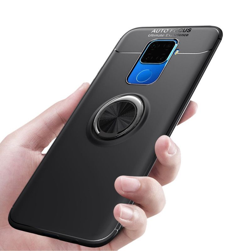 Cover Hoesje Huawei Mate 30 Lite Rood Zwart Telefoonhoesje Roterende Ring