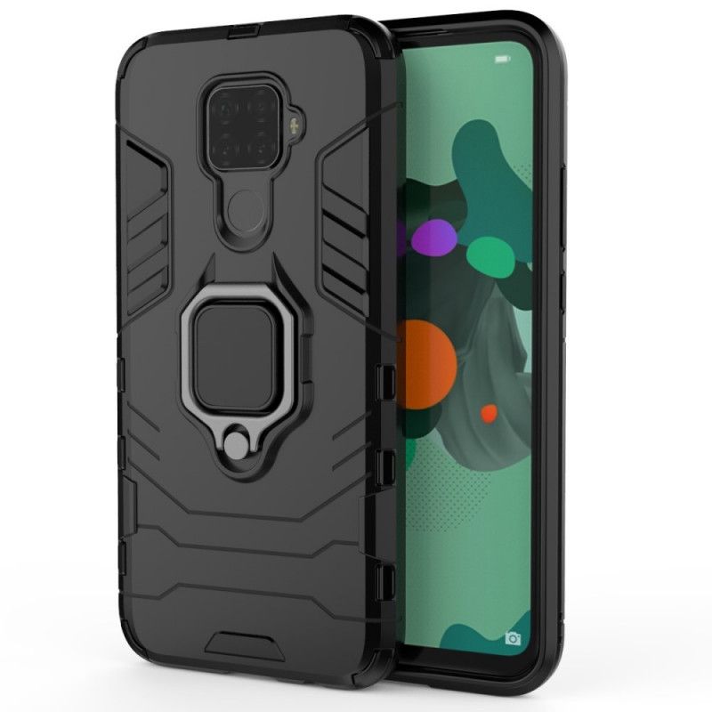 Hoesje Huawei Mate 30 Lite Rood Zwart Resistente Ring