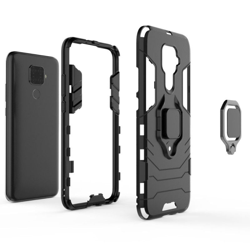 Hoesje Huawei Mate 30 Lite Rood Zwart Resistente Ring