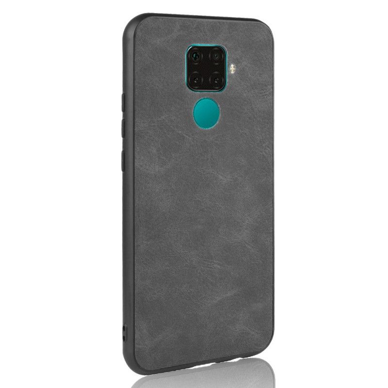Hoesje voor Huawei Mate 30 Lite Donkerblauw Zwart Vintage Look Leereffect
