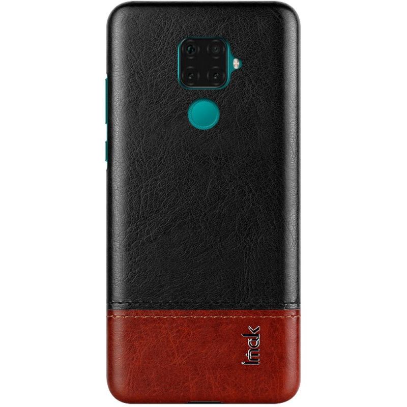 Hoesje voor Huawei Mate 30 Lite Rood Zwart Imak Ruiyi Serie Leereffect