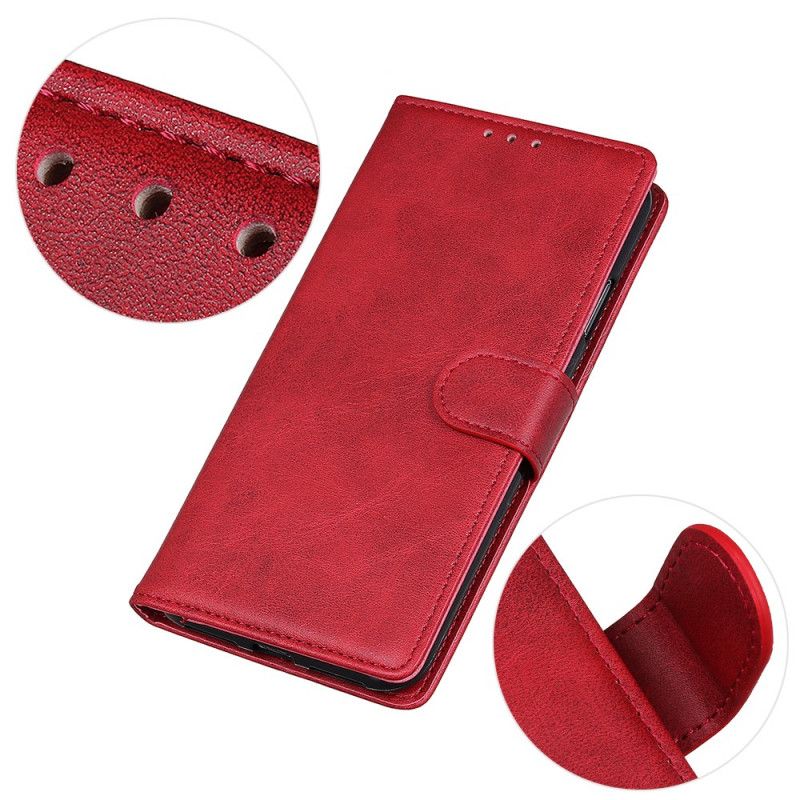 Leren Hoesje voor Huawei Mate 30 Lite Rood Zwart Retro Mat Leereffect