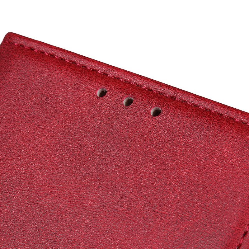 Leren Hoesje voor Huawei Mate 30 Lite Rood Zwart Retro Mat Leereffect