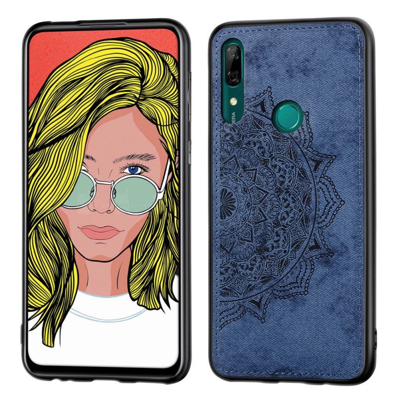 Case Hoesje Honor 9X Donkerblauw Roze Telefoonhoesje Stof En Mandala-Structuur