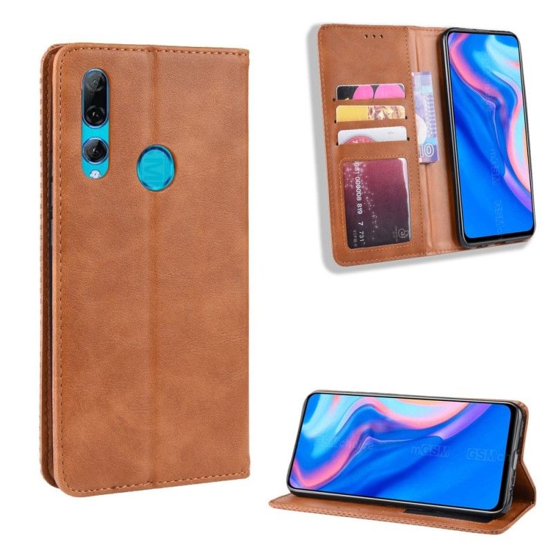 Folio-hoesje Honor 9X Rood Zwart Telefoonhoesje Gestileerd Vintage Leereffect