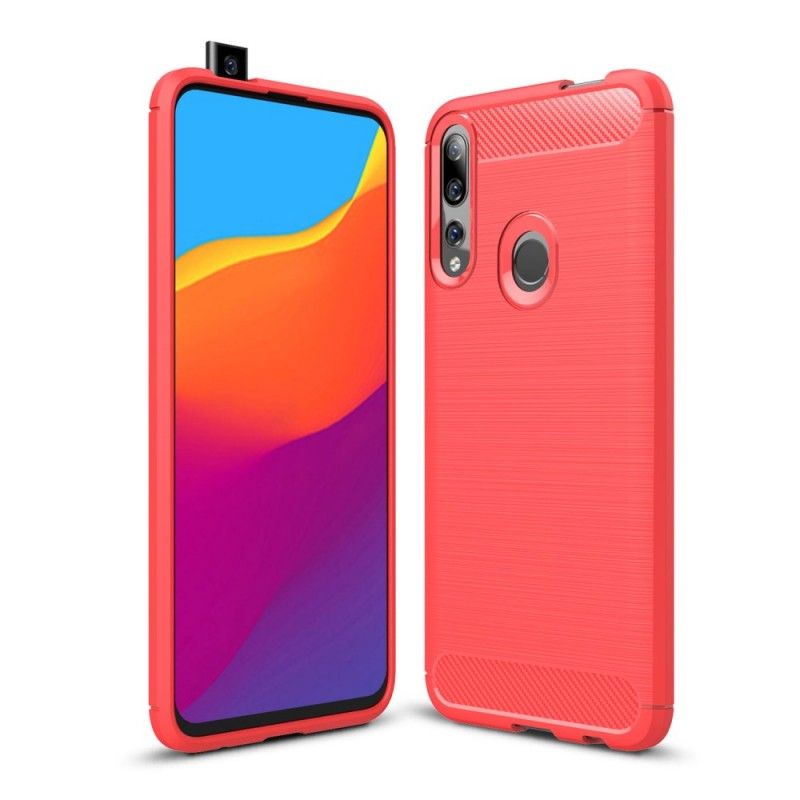 Hoesje Honor 9X Rood Zwart Geborsteld Koolstofvezel