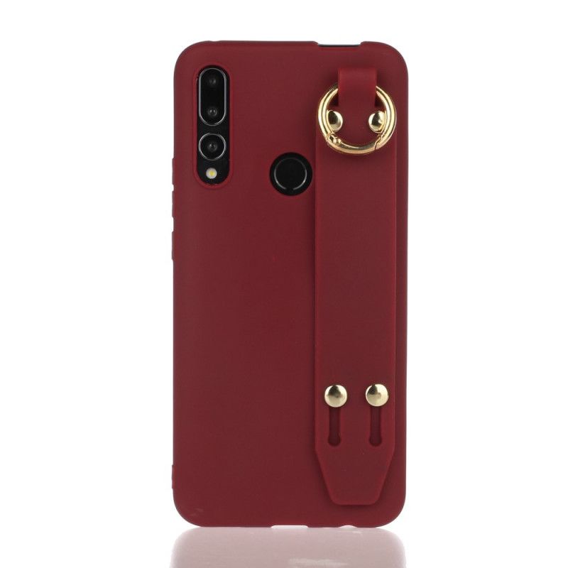 Hoesje voor Honor 9X Magenta Grijs Siliconen Met Steunband