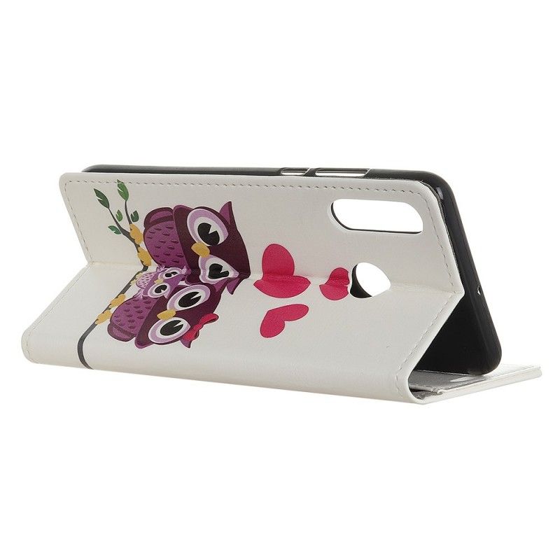 Leren Hoesje Honor 9X Paar Uilen