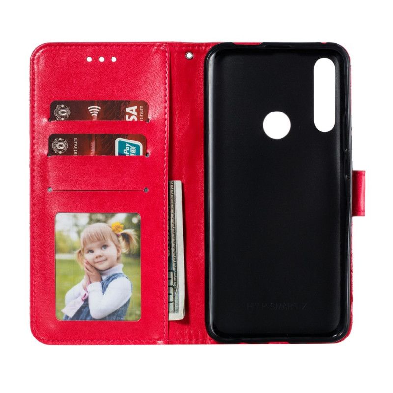 Leren Hoesje Honor 9X Rose Goud Tribal String Bloemen