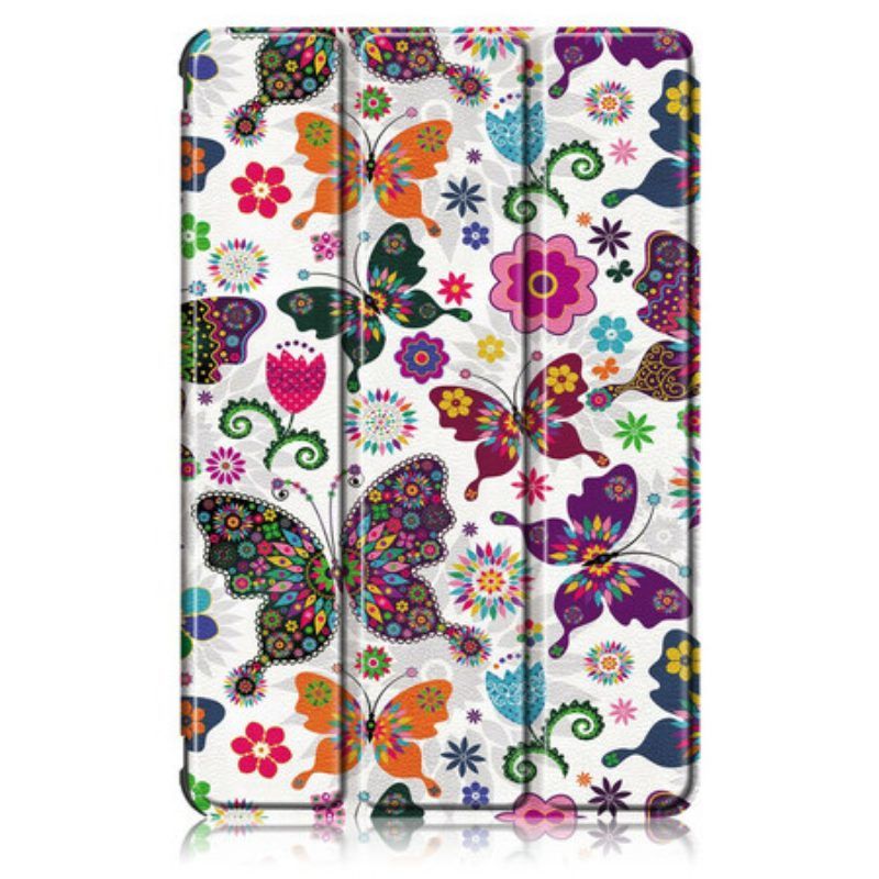 Bescherming Hoesje voor Samsung Galaxy Tab S8 / Tab S7 Verbeterde Vlinders En Bloemen