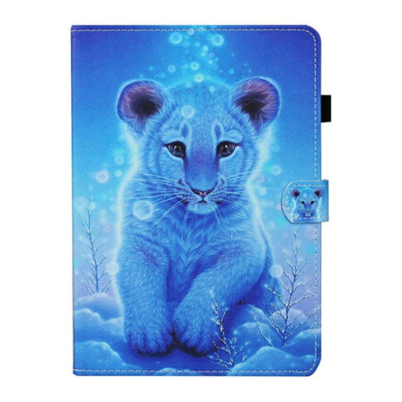 Leren Hoesje voor Samsung Galaxy Tab S8 / Tab S7 Baby Tijger