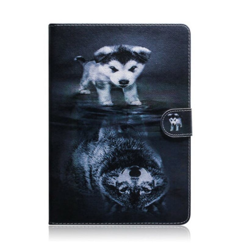 Leren Hoesje voor Samsung Galaxy Tab S8 / Tab S7 Puppy-droom