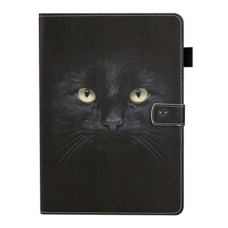 Leren Hoesje voor Samsung Galaxy Tab S8 / Tab S7 Zwarte Kat