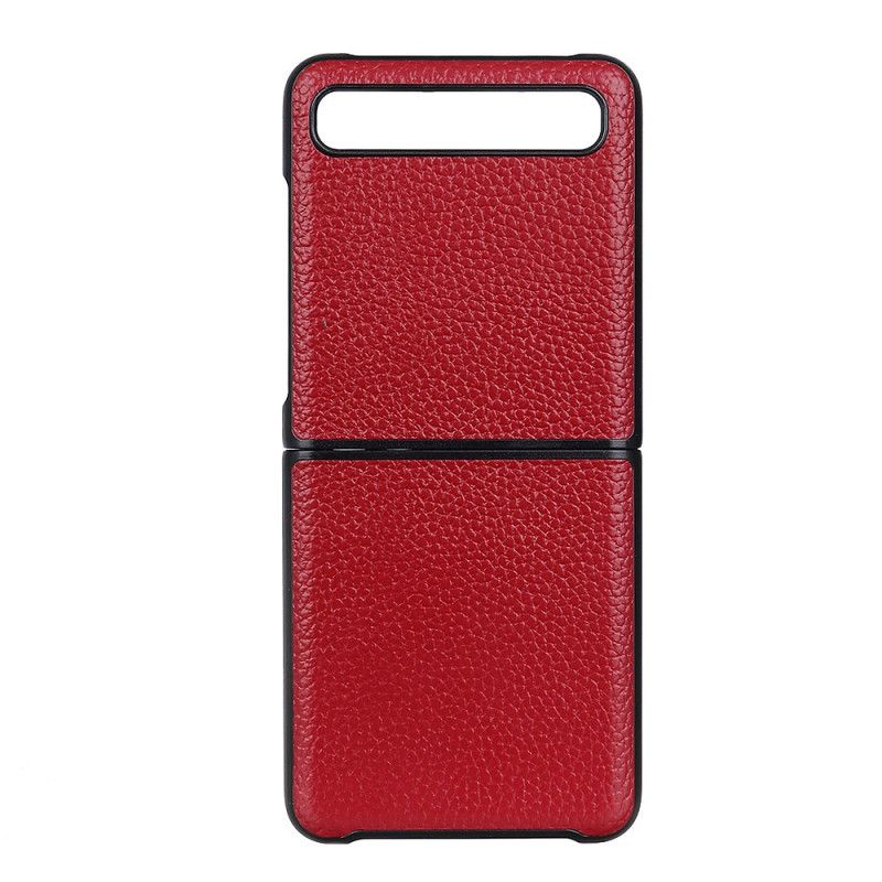 Hoesje Samsung Galaxy Z Flip Rood Zwart Lychee Kunstleer