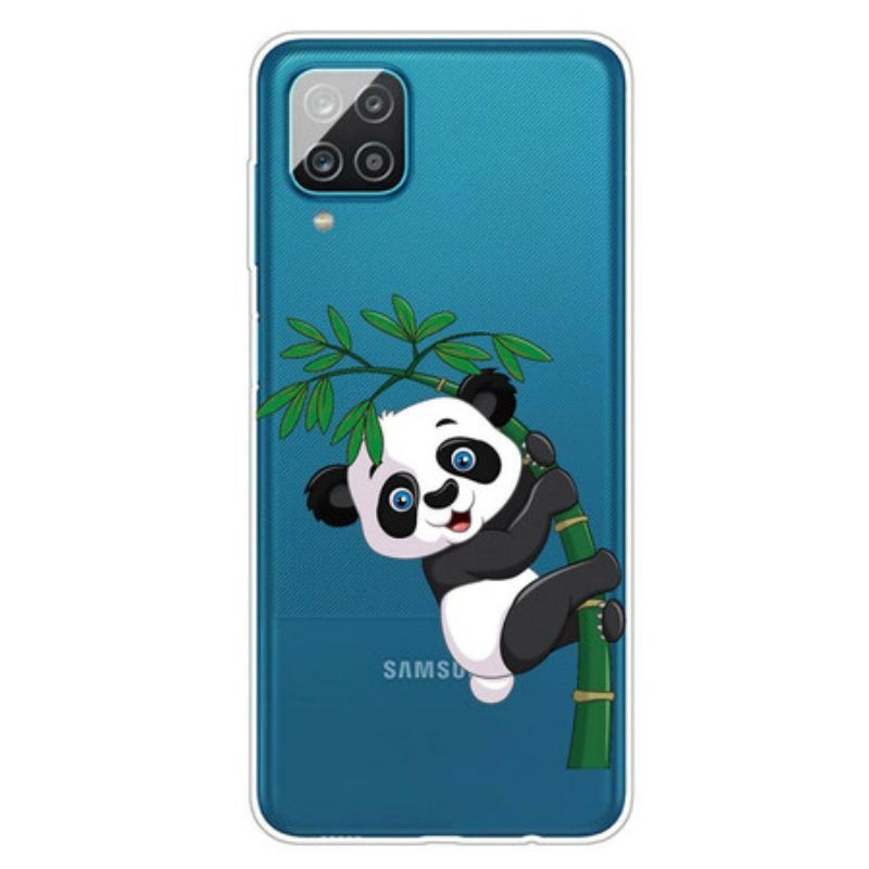 Hoesje voor Samsung Galaxy M12 / A12 Naadloze Panda Op Bamboe