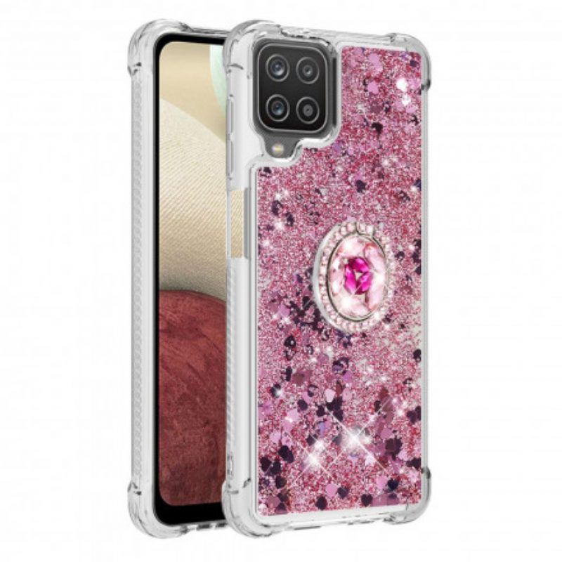 Hoesje voor Samsung Galaxy M12 / A12 Pailletten Met Ringsteun