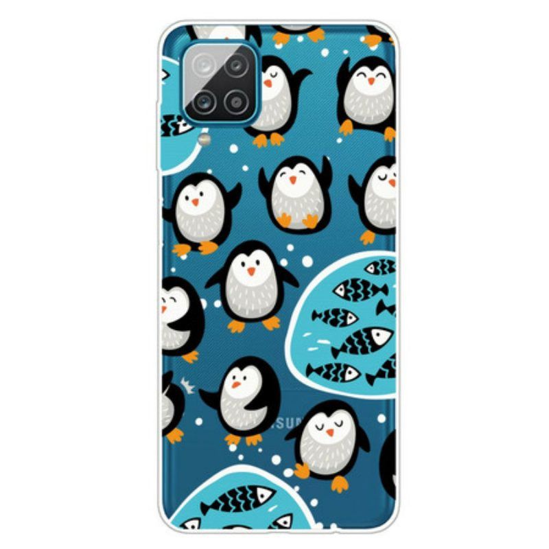 Hoesje voor Samsung Galaxy M12 / A12 Pinguïns En Vissen