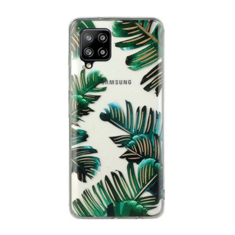 Hoesje voor Samsung Galaxy M12 / A12 /transparante Groene Bladeren