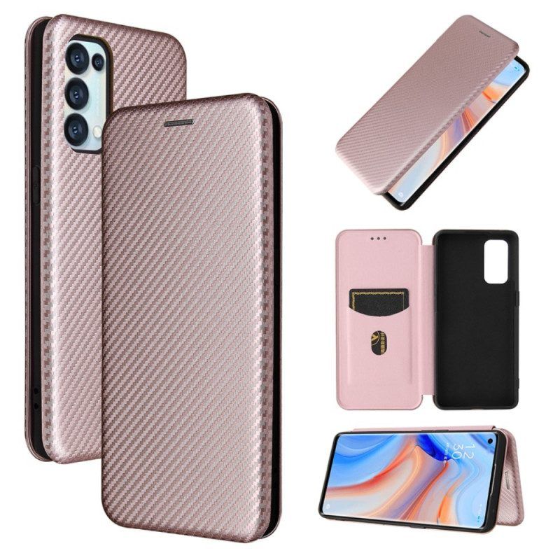 Bescherming Hoesje voor Oppo Find X3 Lite Folio-hoesje Gekleurde Koolstofsilicone