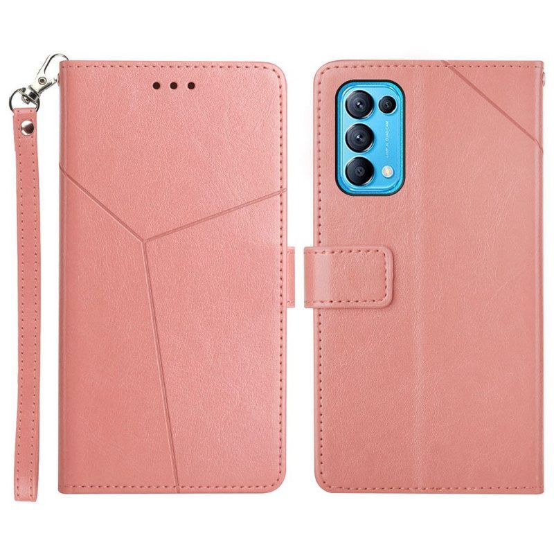 Folio-hoesje voor Oppo Find X3 Lite Stijl Leer Geo Y Design