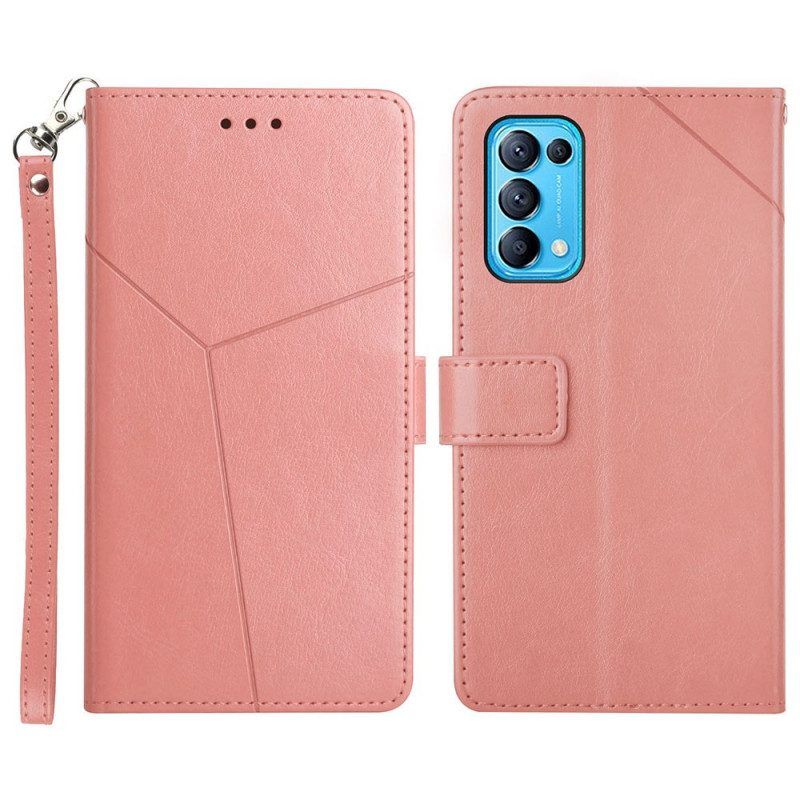 Folio-hoesje voor Oppo Find X3 Lite Stijl Leer Geo Y Design