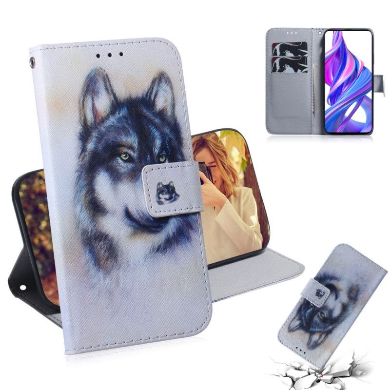 Flip Case Leren Huawei P Smart Pro Pro Honden Blik