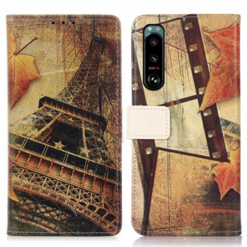 Folio-hoesje Sony Xperia 5 Iii Eiffeltoren In De Herfst