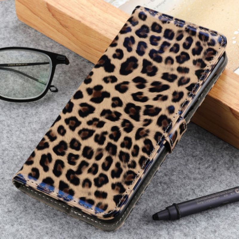 Folio-hoesje Sony Xperia 5 Iii Telefoonhoesje Eenvoudige Leopard